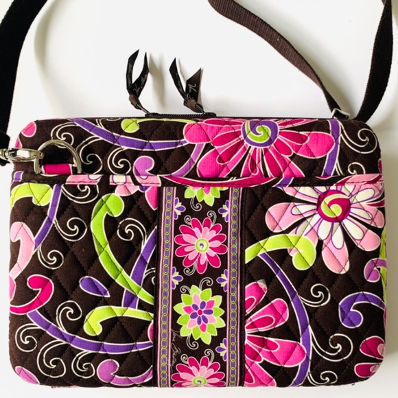 Vera Bradley Purple Punch Tablet Case Hard Shell iPad Mini Laptop Bag Crossbody - Picture 8 of 8